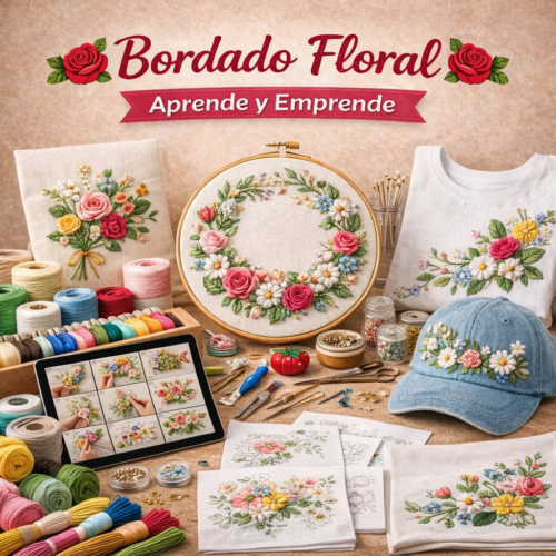 borflo Curso de Bordado Floral – Aprende y Emprende