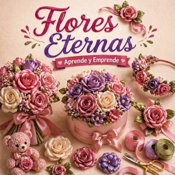 Curso de Flores Eternas con Listón o Cinta